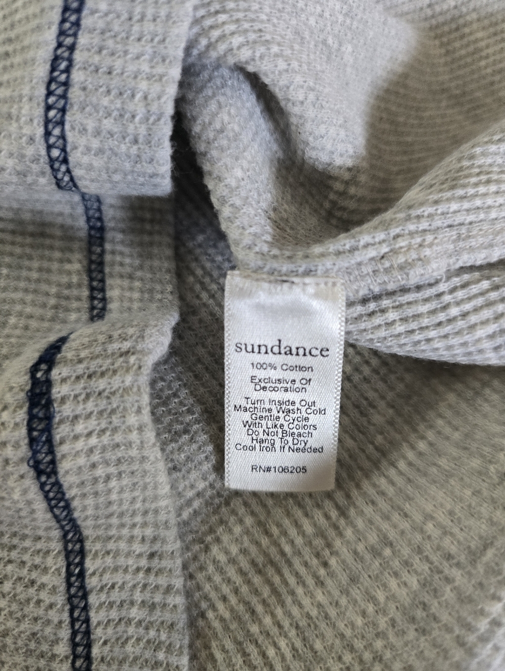 Sundance XS gray Floral Embroidered Thermal Long Sleeve Top - Picture 8 of 8